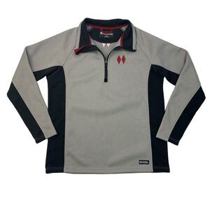 Double Diamond Sweatshirt Mens XL Extra Large Grey Fleece Lined Quarter Zip Hike
